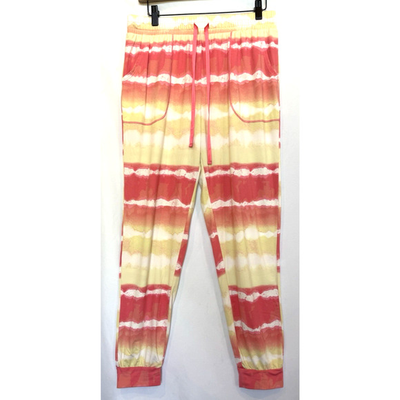 Betsey Johnson Womens Pajama Lounge Set Size M Tie Dye Lace Shirt Jogger Pants - Picture 7 of 10